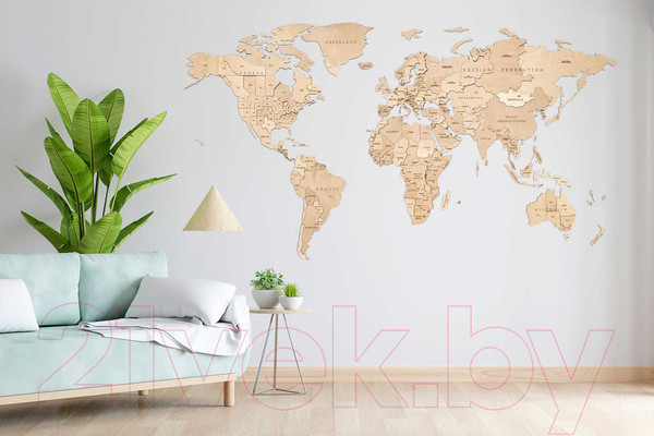 Изображение товара Декор настенный EWA Карта Мира Антачед Уорлд (S)
