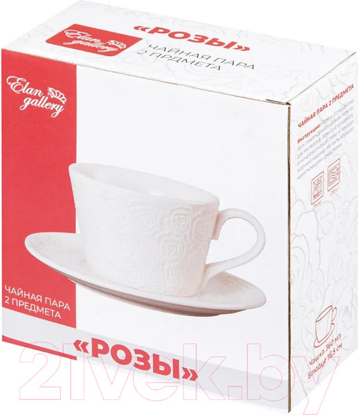 Изображение товара Чашка с блюдцем Elan Gallery Розы / 540434 (2пр.)