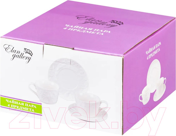 Изображение товара Набор для чая/кофе Elan Gallery Птички на ветке / 540328 (4пр.)