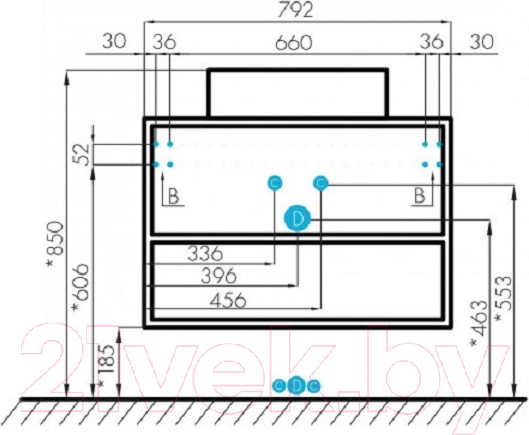 Изображение товара Тумба с умывальником Акватон Лофт Фабрик 80 (1A2424K1LTDY0)
