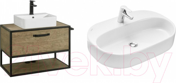 Изображение товара Тумба с умывальником Акватон Лофт Фабрик 80 (1A2424K1LTDY0)