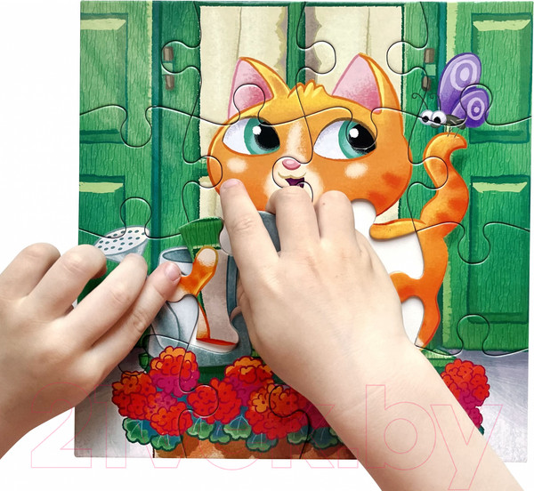 Изображение товара Развивающая игра Baby Toys First Puzzle Котик / 04146 (16эл)
