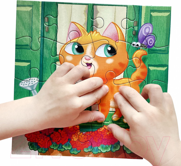 Изображение товара Развивающая игра Baby Toys First Puzzle Котик / 04146 (16эл)