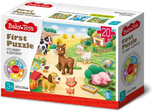 Изображение товара Развивающая игра Baby Toys First Puzzle Кто живет в деревне / 04189 (20эл)