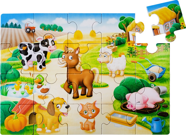 Изображение товара Развивающая игра Baby Toys First Puzzle Кто живет в деревне / 04189 (20эл)