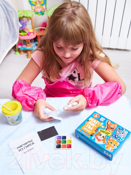 Изображение товара Набор для творчества Десятое королевство Магниты из гипса под роспись Кошечки, собачки / 04487