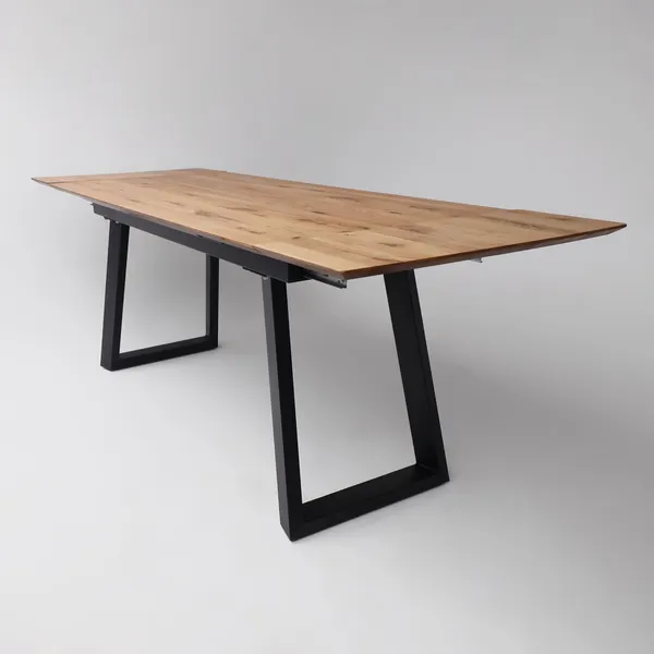 Изображение товара Обеденный стол ОКА Сангай 160-220x80x75 (дуб натуральный/черный)