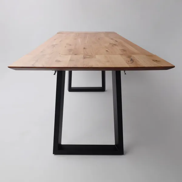 Изображение товара Обеденный стол ОКА Сангай 160-220x80x75 (дуб натуральный/черный)