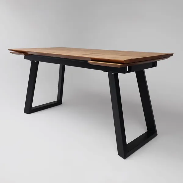 Изображение товара Обеденный стол ОКА Сангай 160-220x80x75 (дуб натуральный/черный)