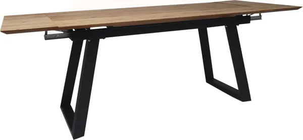 Изображение товара Обеденный стол ОКА Сангай 160-220x80x75 (дуб натуральный/черный)