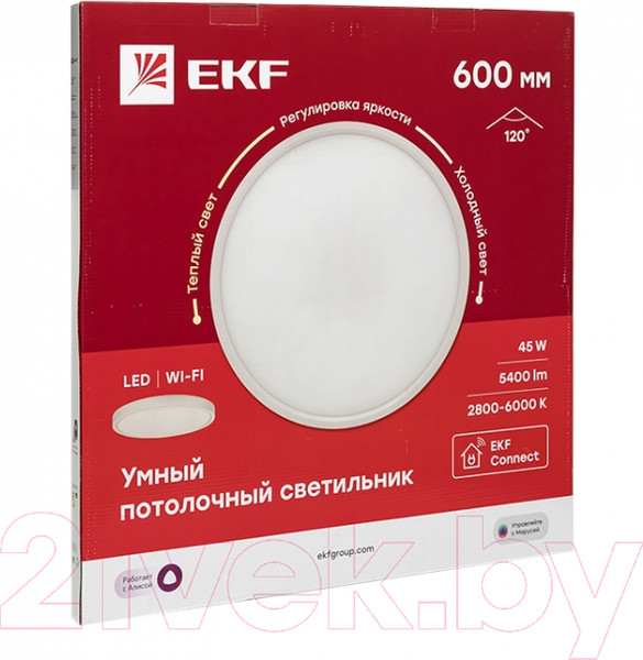 Изображение товара Потолочный светильник EKF Connect умный 600мм 45W / sclwf-600-cct