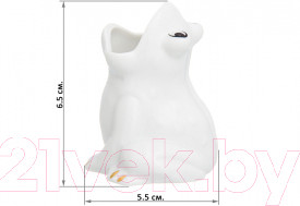 Изображение товара Держатель для зубочисток Elan Gallery Лягушка / 330732 (белый, золотистый)