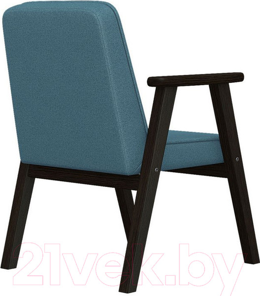 Изображение товара Кресло мягкое Мебелик Ретро (голубой/венге)