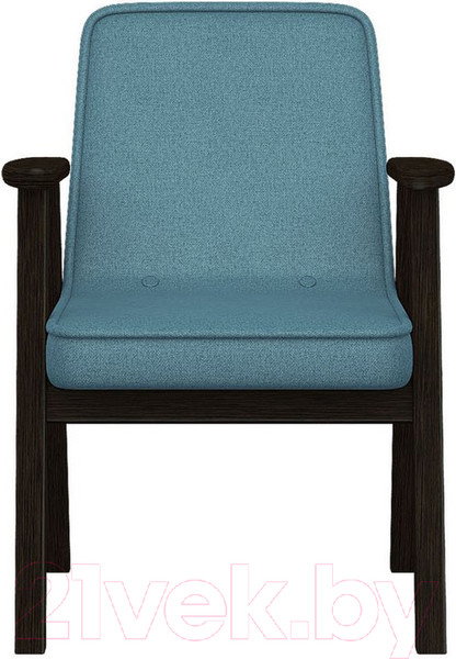 Изображение товара Кресло мягкое Мебелик Ретро (голубой/венге)