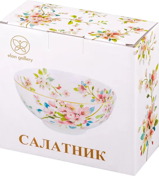 Изображение товара Салатник Elan Gallery Яблоневый цвет на белом / 420412