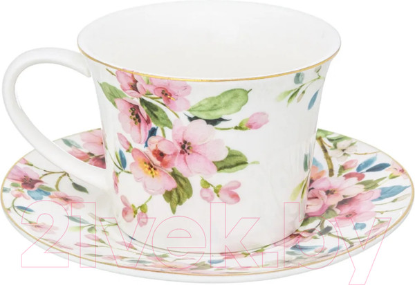 Изображение товара Набор для чая/кофе Elan Gallery Яблоневый цвет на белом / 420416