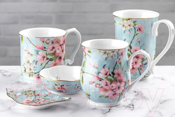 Изображение товара Кружка Elan Gallery Яблоневый цвет на голубом / 420427