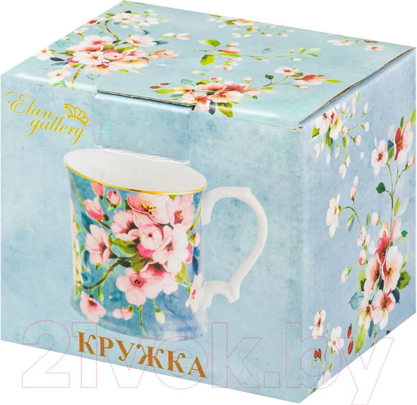 Изображение товара Кружка Elan Gallery Яблоневый цвет на голубом / 420427