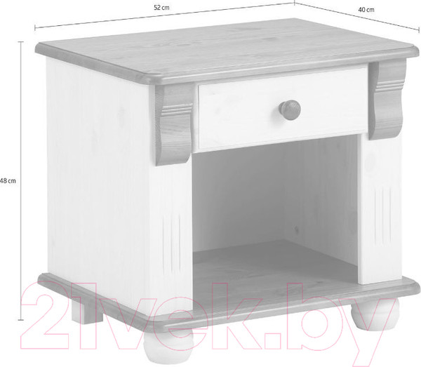 Изображение товара Прикроватная тумба Dipriz Adele Д.1409.1 (белый воск/черри)