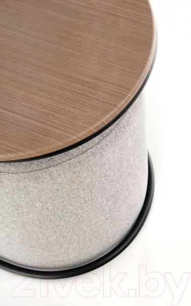 Изображение товара Журнальный столик Halmar Pampa + 2 пуфа (орех/черный, серый)