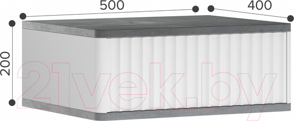 Изображение товара Прикроватная тумба Shtabe Royal 5000 эко (белый/металл бруклин)