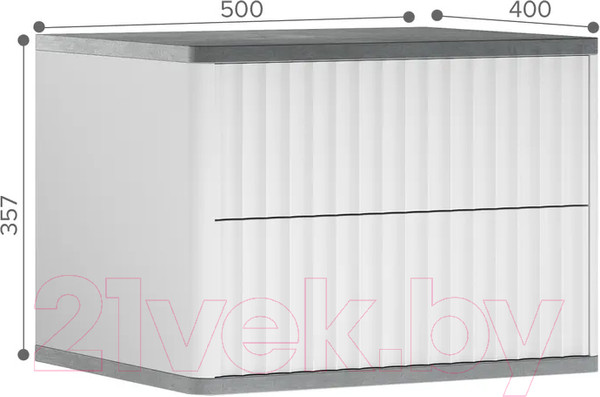 Изображение товара Прикроватная тумба Shtabe Royal 5002 эко (белый/металл Бруклин)