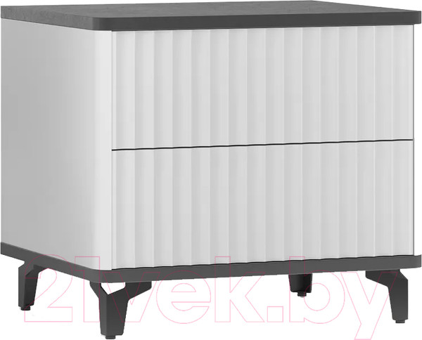 Изображение товара Прикроватная тумба Shtabe Royal 5003 эко (белый/металл Бруклин/черный)