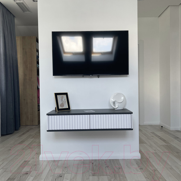 Изображение товара Тумба Shtabe Royal 5010 эко (белый/металл бруклин)