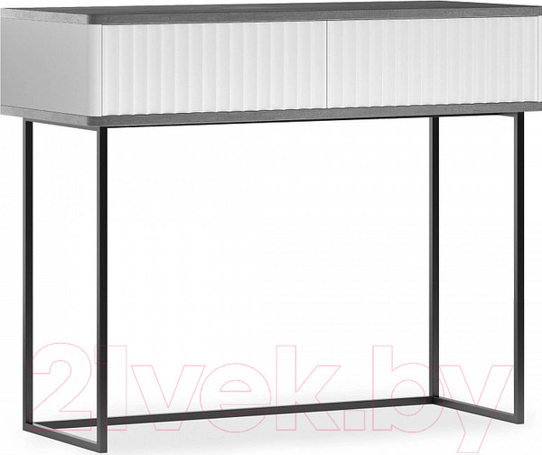 Изображение товара Туалетный столик Shtabe Royal 5011 эко (белый/металл бруклин/черный)