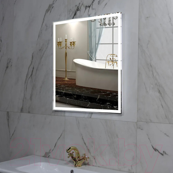 Изображение товара Зеркало Пекам Greta 70x80 / greta-70x80dp (с подсветкой, сенсором на взмах руки и подогревом)