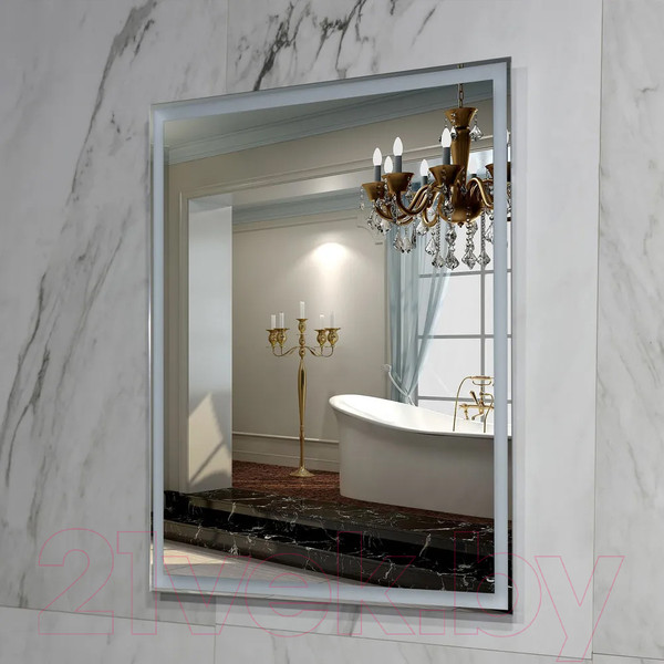 Изображение товара Зеркало Пекам Greta 70x80 / greta-70x80dp (с подсветкой, сенсором на взмах руки и подогревом)