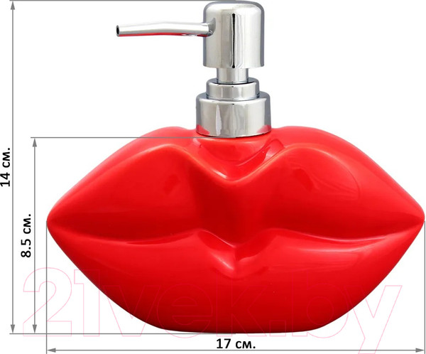 Изображение товара Дозатор для жидкого мыла Elan Gallery Губы алые / 190002