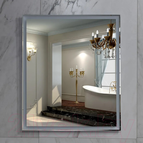 Изображение товара Зеркало Пекам Greta 80x90 / greta-80x90dp (с подсветкой, сенсором на взмах руки и подогревом)