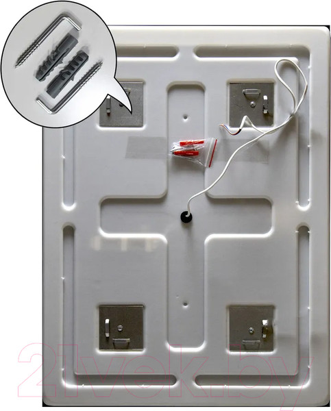 Изображение товара Зеркало Пекам Greta 80x120 / greta-80x120dcl (с подсветкой, сенсором на взмах руки и часами)