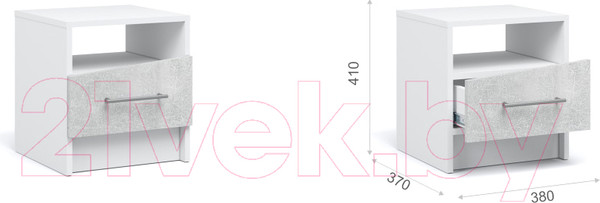 Изображение товара Комплект мебели для спальни Империал Антария (белый жемчуг/ателье)