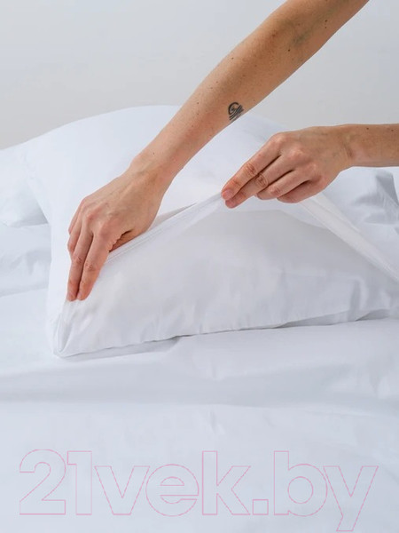 Изображение товара Комплект постельного белья GoodNight Сатин Делюкс 2 сп с Евро / 270500 (белый)