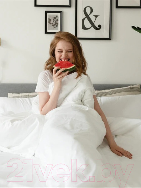 Изображение товара Комплект постельного белья GoodNight Сатин Делюкс 2 сп с Евро / 270500 (белый)