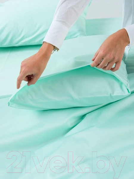 Изображение товара Комплект постельного белья GoodNight Сатин Делюкс Евро 2 / 385241 (мята)