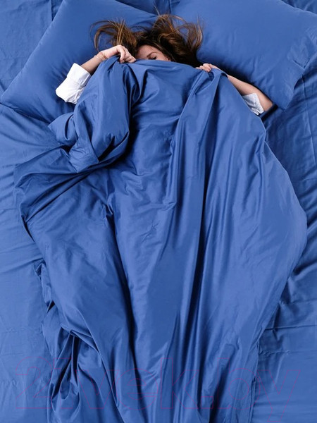 Изображение товара Комплект постельного белья GoodNight Сатин Делюкс Евро 2 / 348381 (синий)