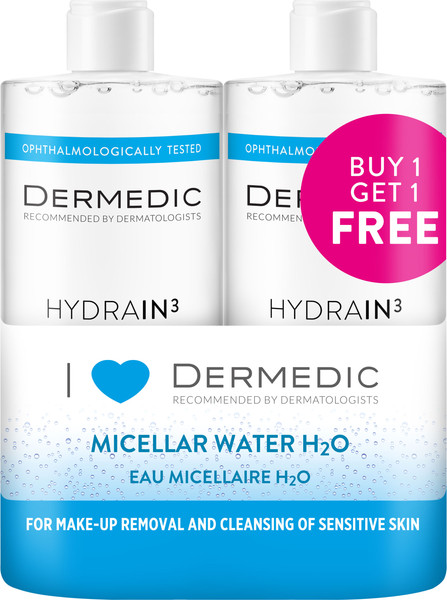 Мицеллярная вода Dermedic Hydrain3 Hialuro H2O (2x500мл)