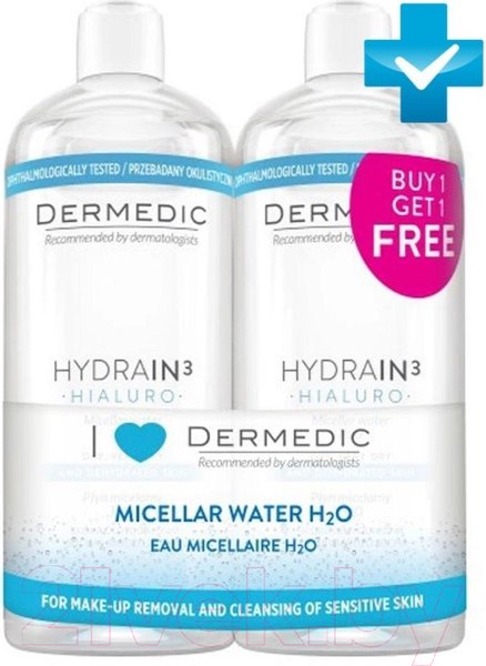 Изображение товара Мицеллярная вода Dermedic Hydrain3 Hialuro H2O (2x500мл)
