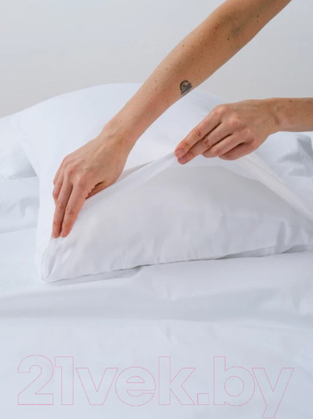 Изображение товара Комплект постельного белья GoodNight Сатин Делюкс Дуэт / 270502 (50x70, белый)