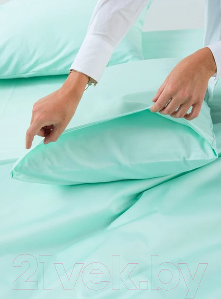 Изображение товара Комплект постельного белья GoodNight Сатин Делюкс Дуэт / 385242 (50x70, мята)