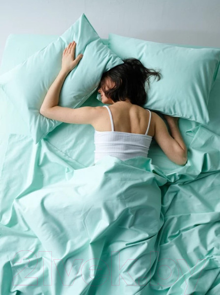 Изображение товара Комплект постельного белья GoodNight Сатин Делюкс Дуэт / 385242 (50x70, мята)