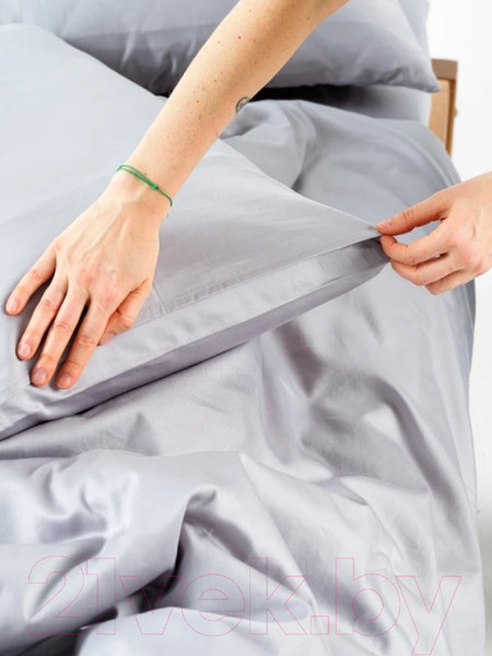 Изображение товара Комплект постельного белья GoodNight Сатин Делюкс Дуэт / 266586 (50x70, серый)