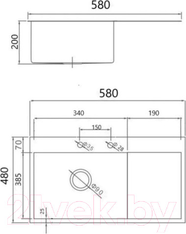 Изображение товара Мойка кухонная Gerhans K35848-L