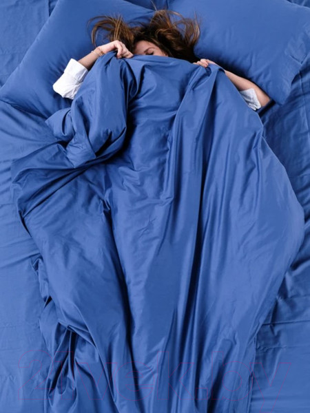 Изображение товара Комплект постельного белья GoodNight Сатин Делюкс Дуэт / 348382 (50x70, синий)