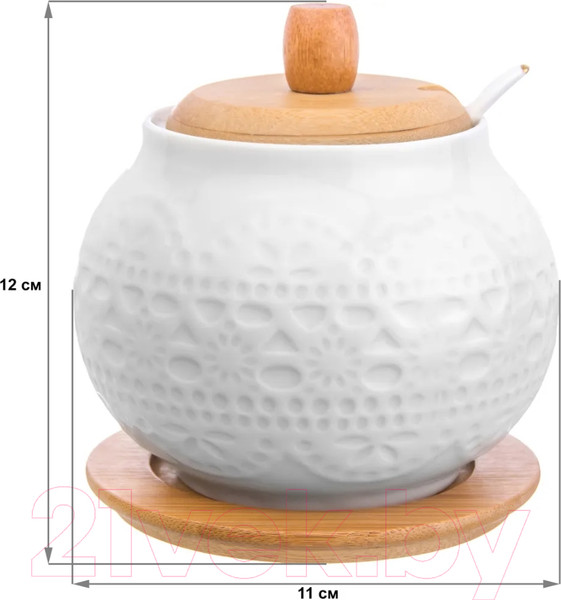 Изображение товара Сахарница Elan Gallery Белое кружево / 540031