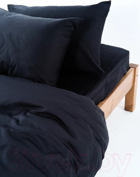 Изображение товара Комплект постельного белья GoodNight Сатин Делюкс Дуэт / 267077 (50x70, черный)