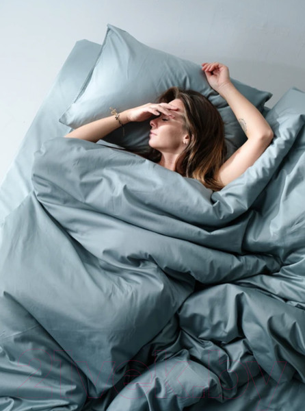 Изображение товара Комплект постельного белья GoodNight Сатин Делюкс Евро / 396397 (50x70, вода)